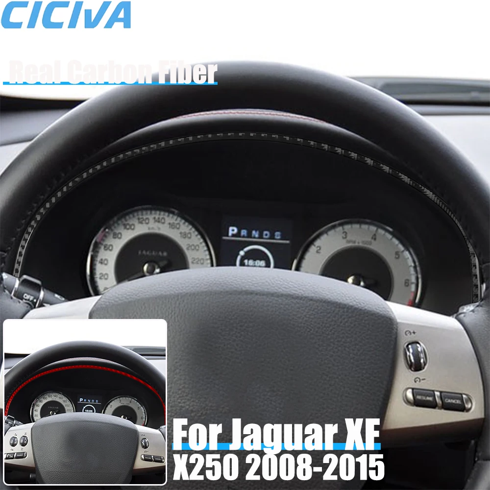 

Real Carbon Fiber Car Accessories Dashboard Speedometer Strip Decorative Trim Cover Soft Sticker For Jaguar XF X250 2008-2015