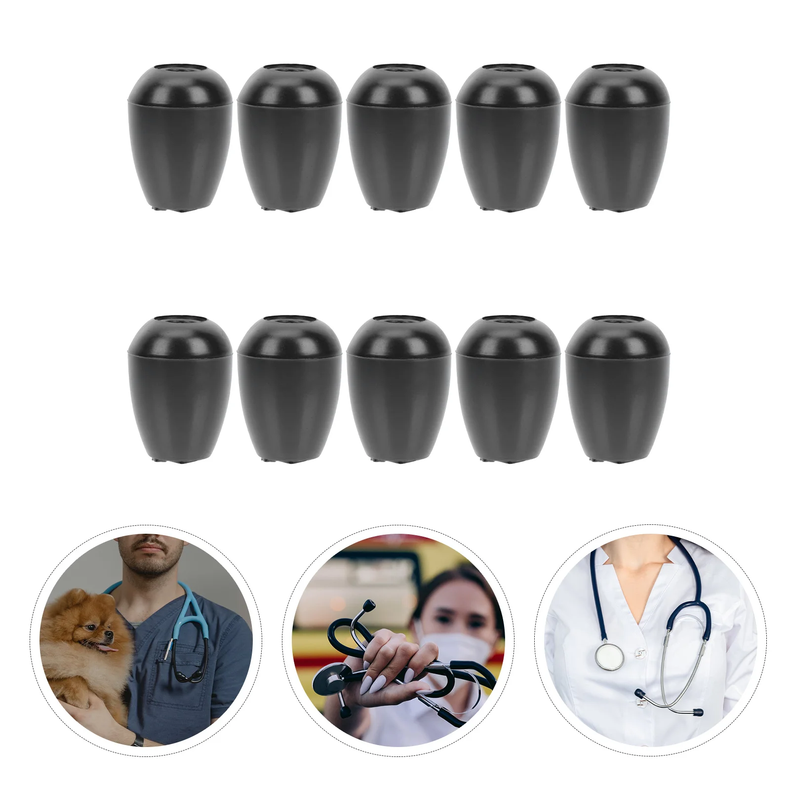 10 Pairs Earphone Echo Stethoscope Earplugs Earbuds 140X090X090CM Silica Gel