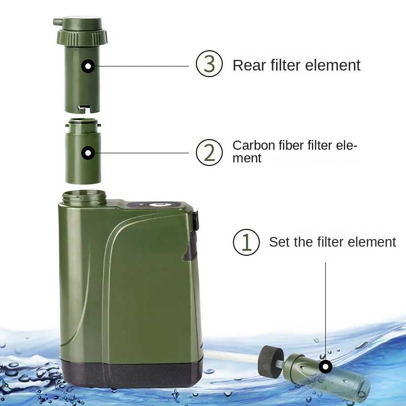 Emergency Portable Electric Water Purifier Electric Pump Outdoor Water Purifier Self-Driving Camping Filter L800