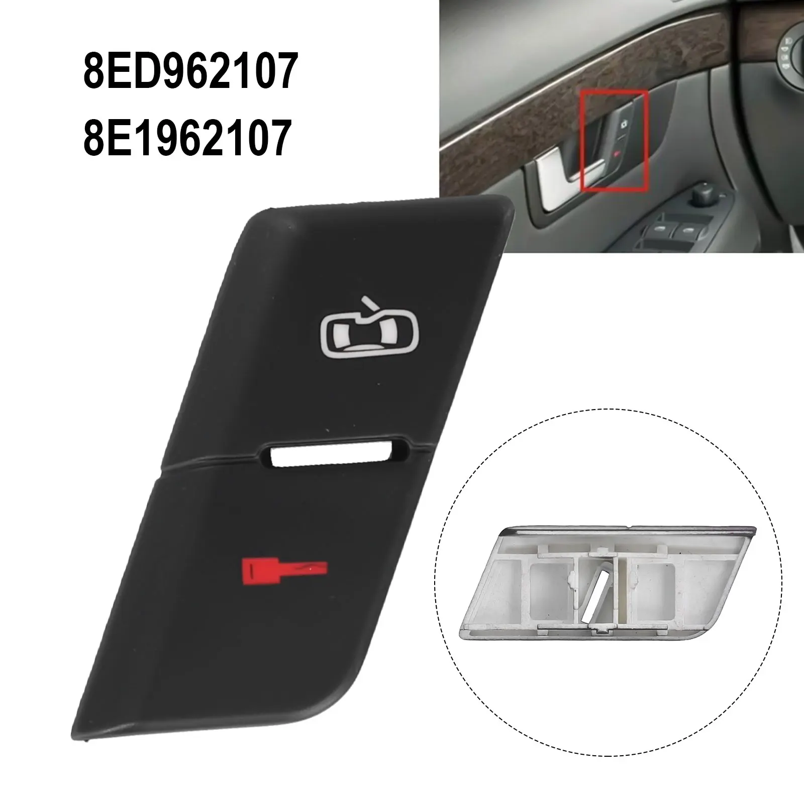 Cerradura de puerta Central delantera izquierda, cubierta de botón de interruptor de desbloqueo 8ED962107 para A4 B6 B7 2003-2008 para S4 2001-2008