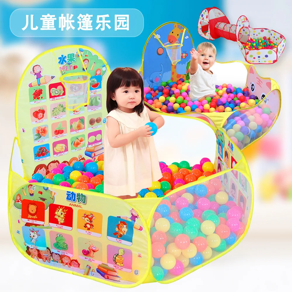 Children's Tent Foldable Playhouse Ocean Ball Pool Children's Tent Toy House 6 Door Tent Indoor Activities Baby