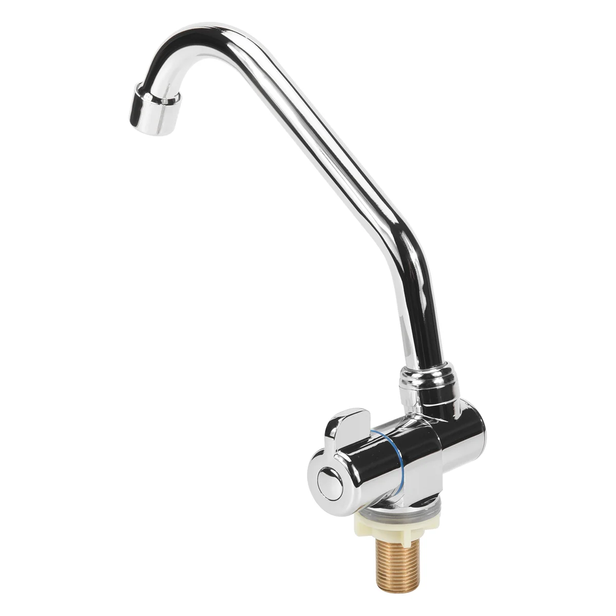 Foldable RV Faucet Rotating Single Handle Deck/Wall Mounted RV Kitchen Tap Copper Cold Water