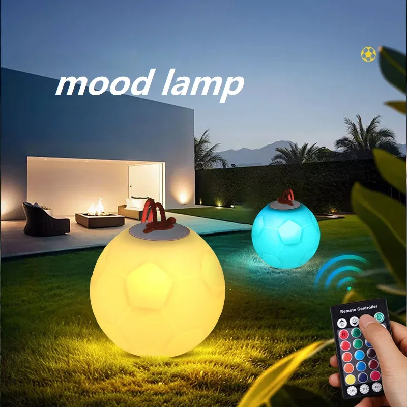 2024 Creative Football Outdoor Camping Light Hand Charging Nightlight Table Decorative Mood Lamp Portable Children Gift light