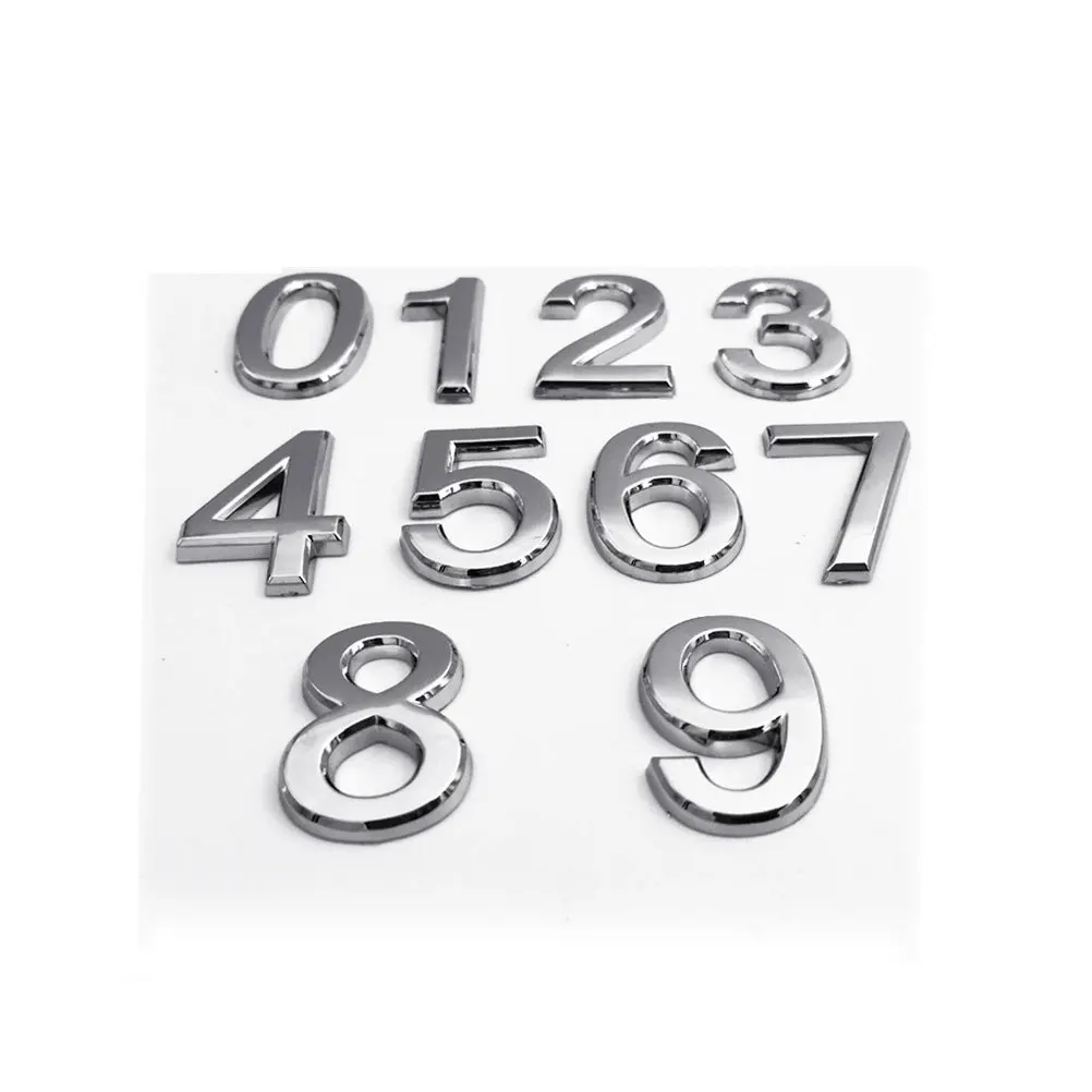 

1Set 0-9 Self-Adhesive Plastic 3D Metal Plating Marker for Home Office Hotel Self-Adhesive