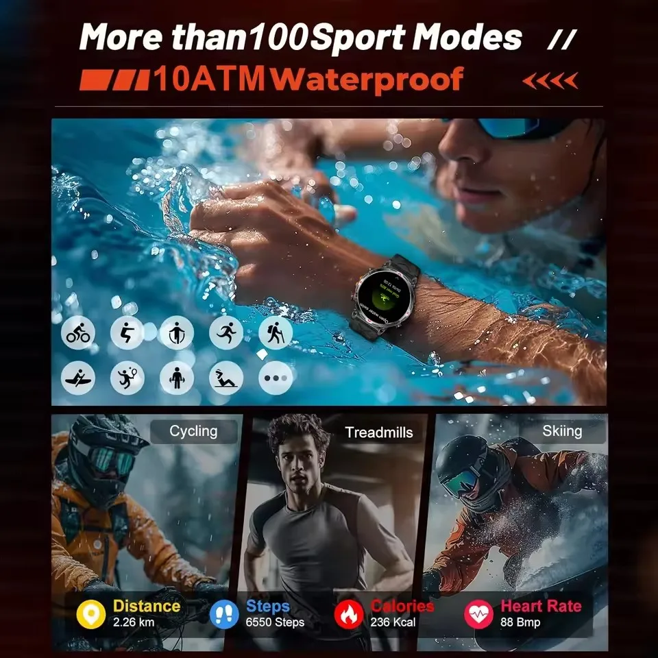 2025 neue T Rex 3 Original Millitary GPS Position 1,56 "Smart Uhr Männer IP69 Wasserdichte Kompass 650 mAh Bluetooth anruf Smartwatches