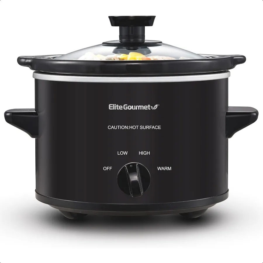 

MST250XB Electric Slow Cooker Ceramic Pot with Adjustable Temp Entrees Sauces Soups Roasts Stews Dips Dishwasher Safe 1.5 Quart