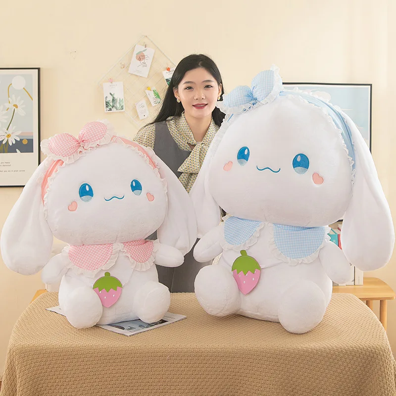 ตุ๊กตากระเป๋าสะพายไหล่น่ารัก Cinnamoroll ตุ๊กตาหนานุ่ม Sanrio ตุ๊กตาสตรอเบอร์รี่ Cinnamoroll น่ารักหมาน่ารักตุ๊กตาเด็กของขวัญ