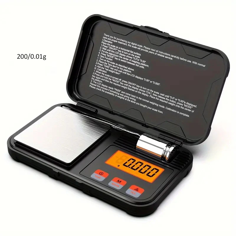 Digital Mini Scale 200 Gram/0.01 Gram 50 Gram/0.001 Gram High Precision Pocket Electronic Balance For Food Weighing