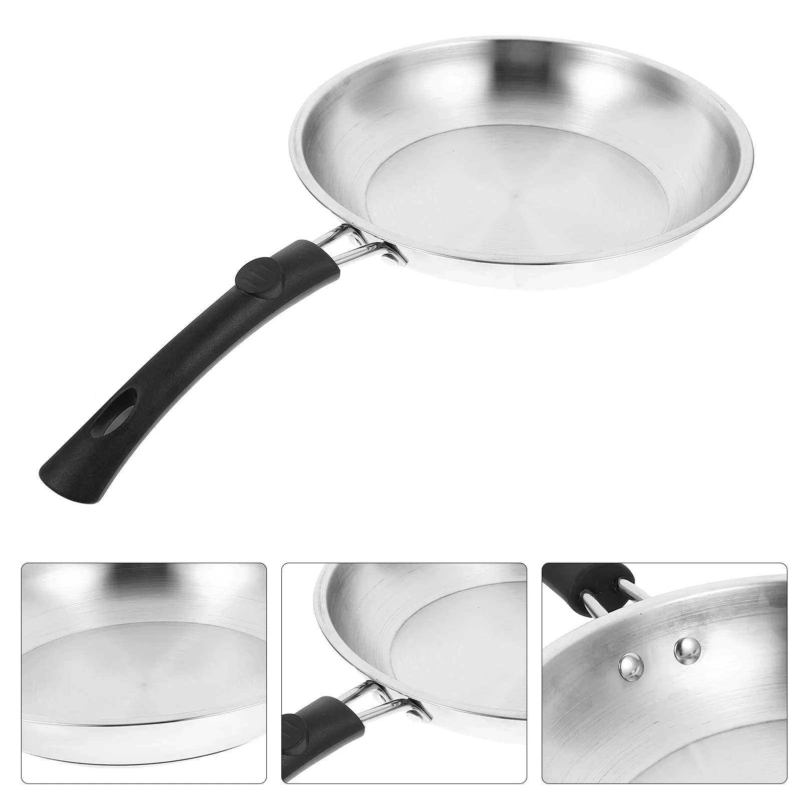 

Stainless Steel Non Stick Frying Pan 22cm Kitchen Cookware for Home Wok Fried Dishes Cooking Supply