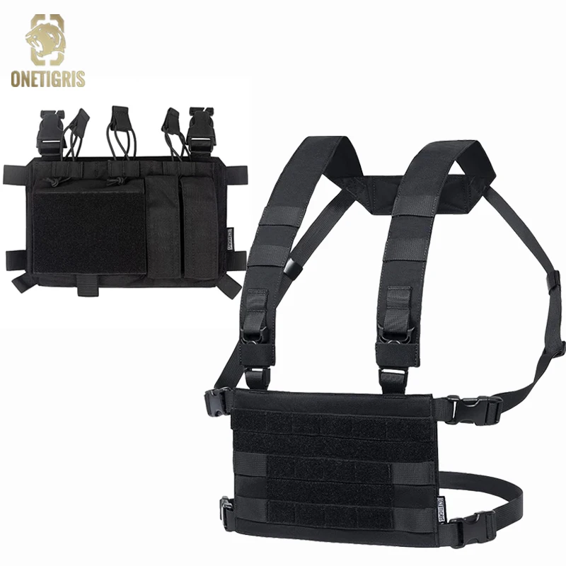 

OneTigris ROC Chest Rig Tactical Modular Panel and OneTigris Triple Mag Pouch Utility Pouch Tactical Placard for M4 Magazines