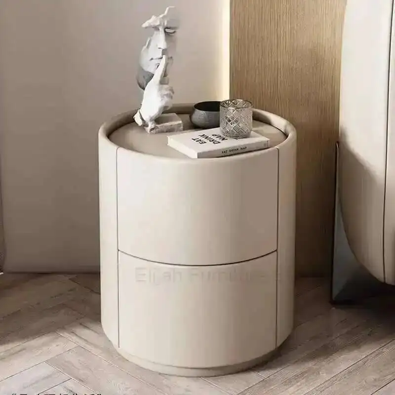 

Luxury Minimalist Nightstands Organizers Nordic Round Italian Side Table Drawers Narrow Bedroom Storage Muebles Home Furniture