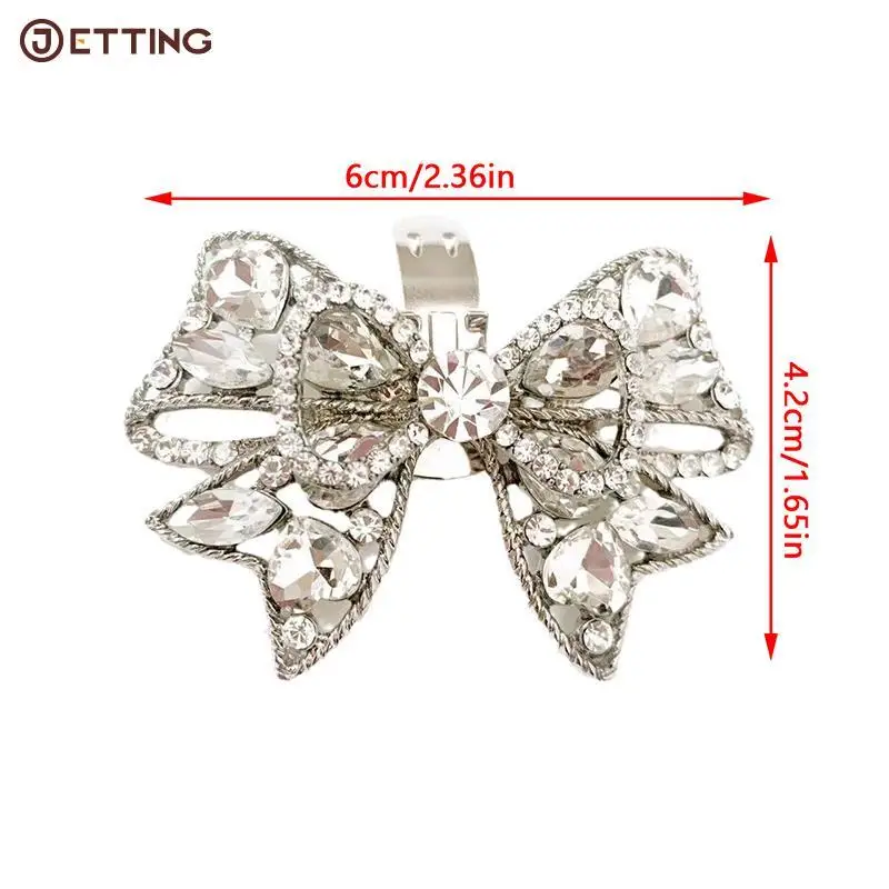 1Pcs Fashion Detachable Bowknot Shoe Clip Shiny Crystal Shoes Decorations Clip Women High Heel Rhinestone Charm Shoes Buckle