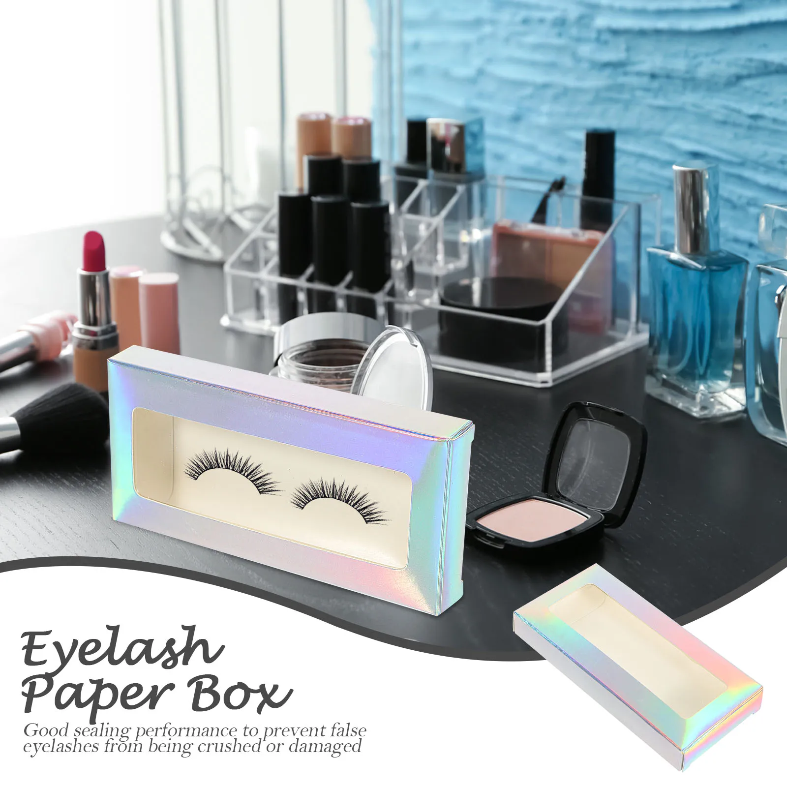 

25pcs Color Boxes False Eyelash Cases Lashes Storage Travel Paper Packaging Empty Star Laser eyelash