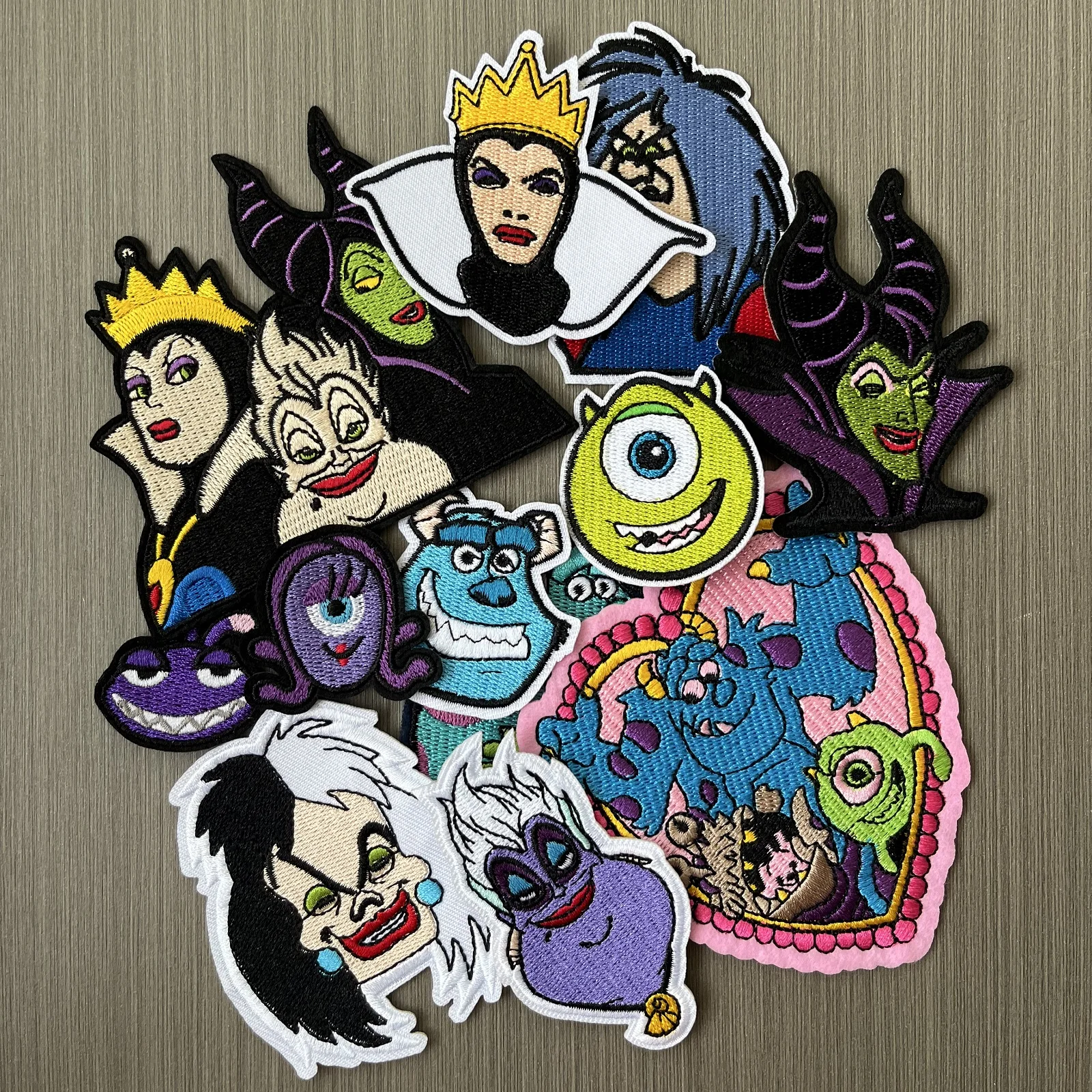 

12pcs Disney Monster Company Iron on Embroidery Patches North American Film Anime Witch Sew Clothing Decor Sticker
