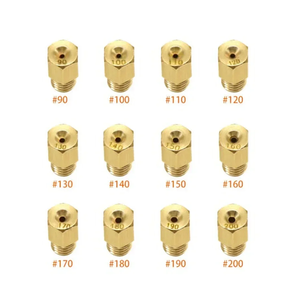 

Gold color Carburetor nozzle Jets Motorcycle VM /Set 12pcs 90- 200 Carb Carburetor For Mikuni Main Jet Motorbike