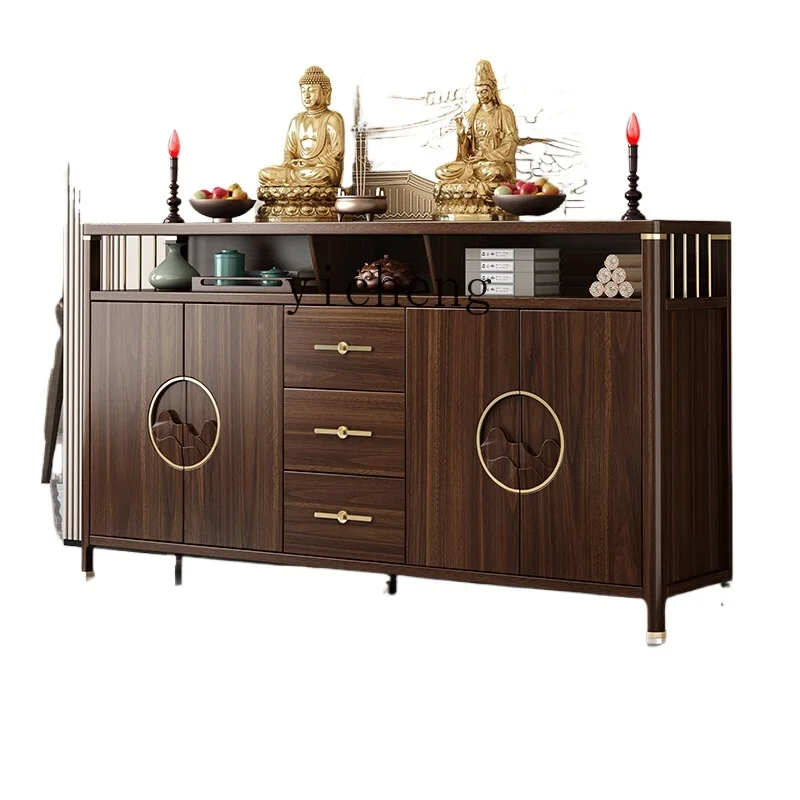 

TQH Household Supply Table New Chinese-style Checktable Shentai God of Wealth Buddha Table Rural Living Room Incense