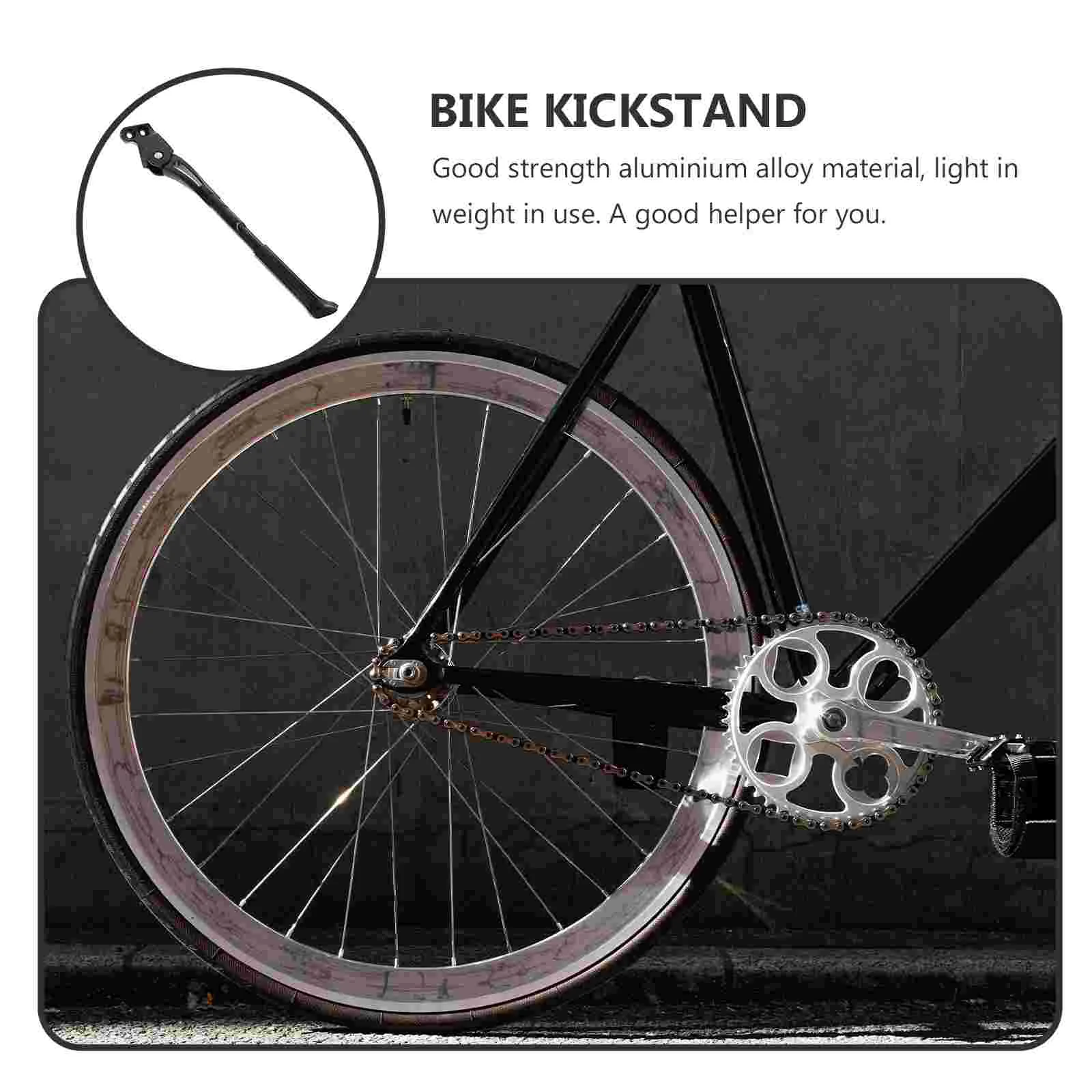 Suporte lateral traseiro de bicicleta de liga de alumínio, Kickstand antiderrapante, Suporte de bicicleta de estrada