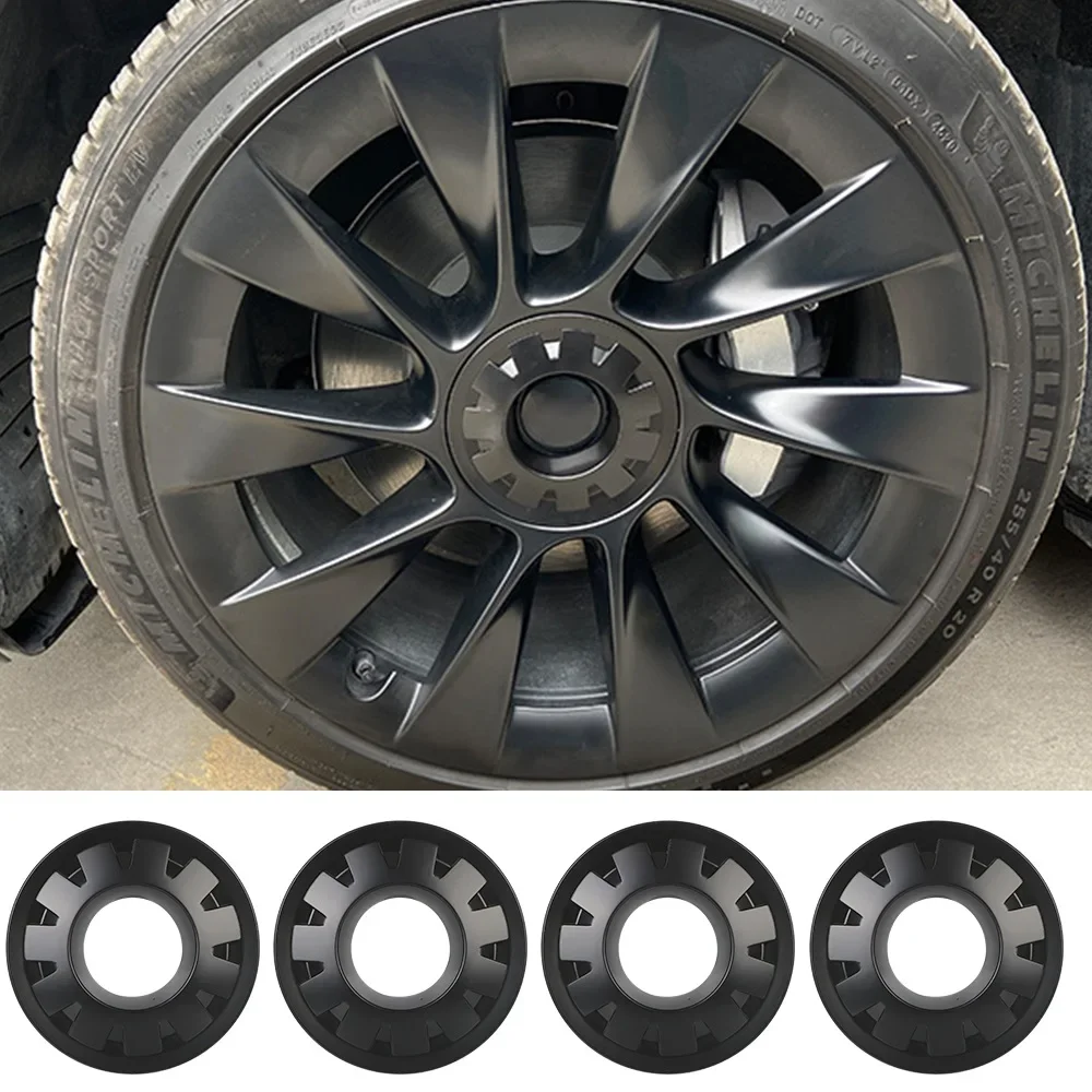 Auto Wheel Center Caps 20 Inch Car Exterior Accessories ABS For Tesla Model Y Dustproof Wheel Hub Center Cover Wear Parts