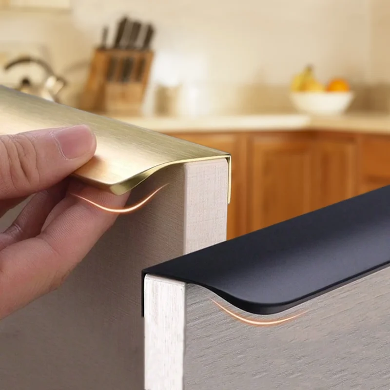 Cabinet Hidden Handle,Invisible Perforation Free,Kitchen Cabinet Pulls,Furniture Drawer Knobs,Wardrobe Edge Finger Long Strip