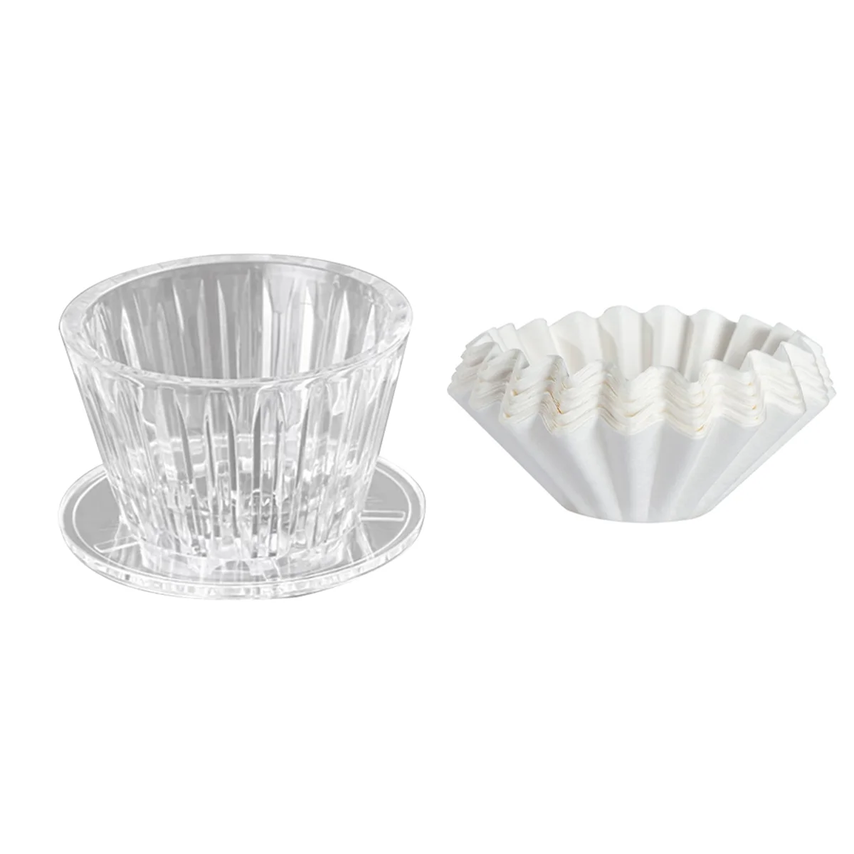 Hand-Poured Cake Shaped Origami Filter Cup W/50Pcs Filter PaperJAS