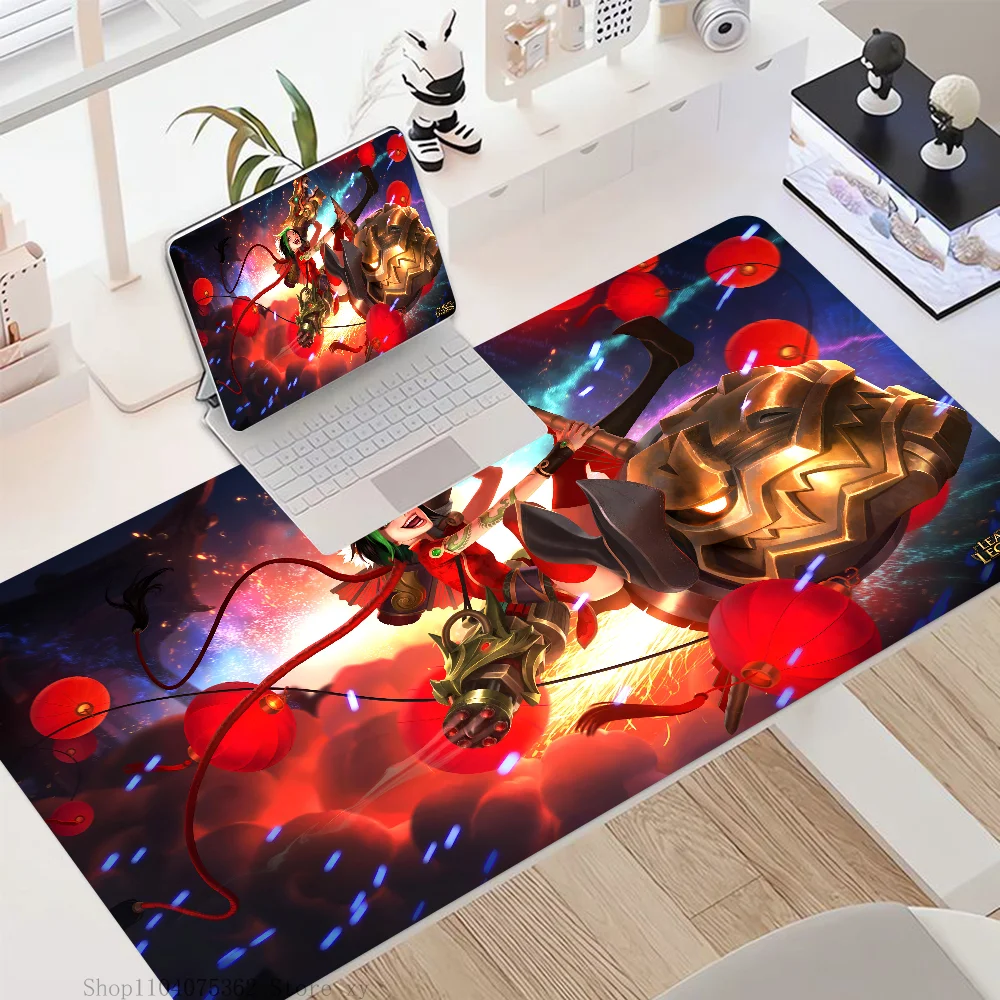 League Of Legends Game Jinx Mousepad Mouse Mat Desk Mat With Pad Gaming Accessories Prime Gaming XXL Keyboard Pad Padding Mat