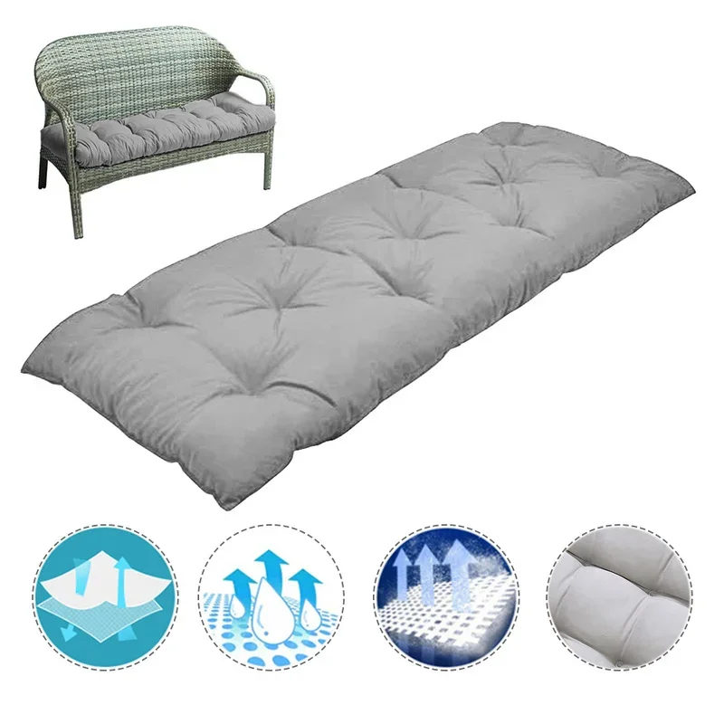 

1Pcs Outdoor Garden Bench Cushion Solid Color Thicken Sun Chair High Back Cushion Non-slip Tatami Sofa Stool Cushion