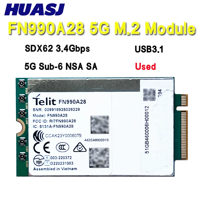 FN990A28 5G Sub-6 NSA SA 5G Module 3.4Gbps  M.2 5G Card USB3.1 LTE 4G For Laptop PC 5G CPE