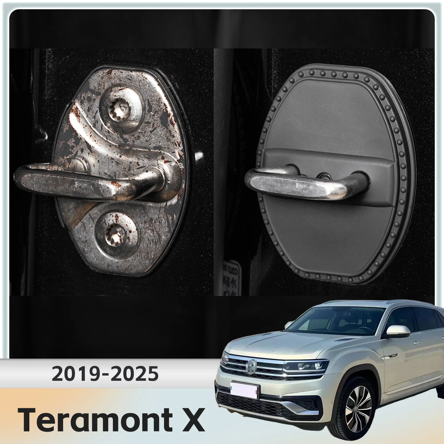 

2/4 шт. силиконовый чехол для дверного замка автомобиля, защитный декоративный чехол для Volkswagen Teramont X 2019 2020 2021 2022 2023 2024 2025