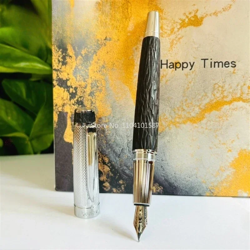 Benovel Wood Fountain Pen Retro Aluminum Alloy Schmidt EF/F/M/Bent Nib Ink Pen with Converter for Office Business Writing Smooth