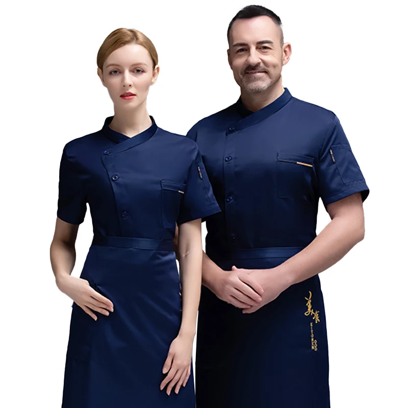 Uniforme de Chef adecuado para hombres y mujeres, chaqueta de cocinero de cocina, camisa de camarero, ropa de trabajo de camarero de panadería, disfraz de Chef