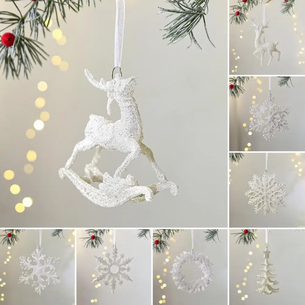 Christmas Tree Ornaments Winter Wonderland Christmas Ornaments Glittery Elk Snowflake Decorations For Trees Walls Doors For A