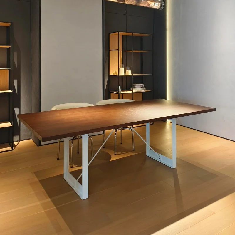 

Nordic creative solid wood conference long table Italian minimalist designer study desk negotiation table simple workbench