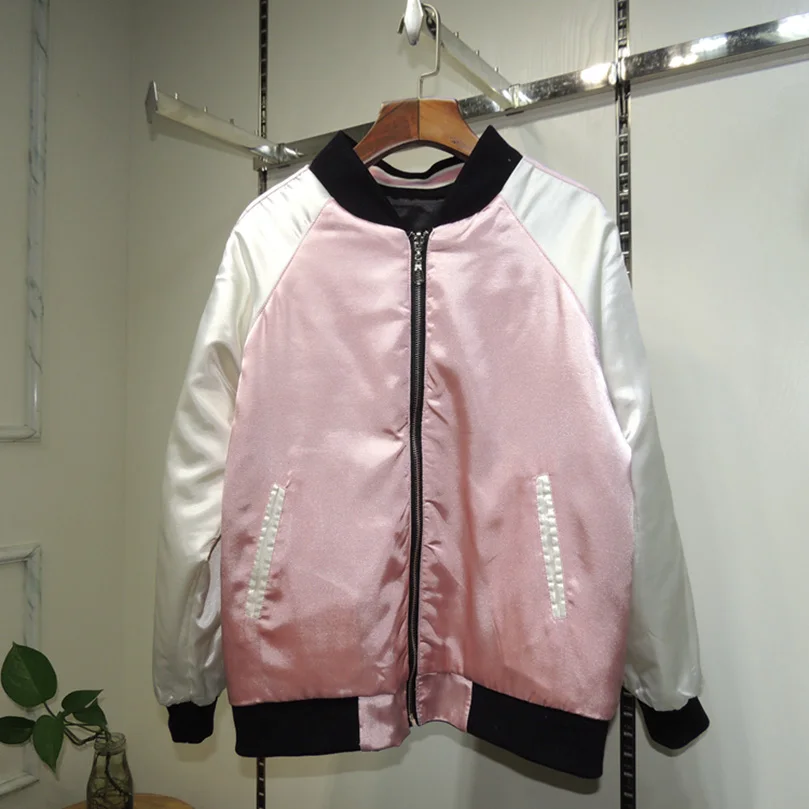 Sukajan femmes printemps pilote veste broderie Baseball Floral Bomber vestes 2 côtés portable américain femme filles manteau 2025 Z1