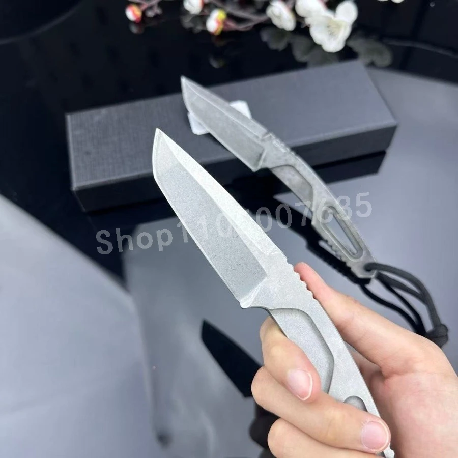 سكين مستقيم عالي الصلابة من RAO متين 8Cr13Mov من الفولاذ للتخييم والمشي لمسافات طويلة EDC للدفاع عن النفس والبقاء في البرية