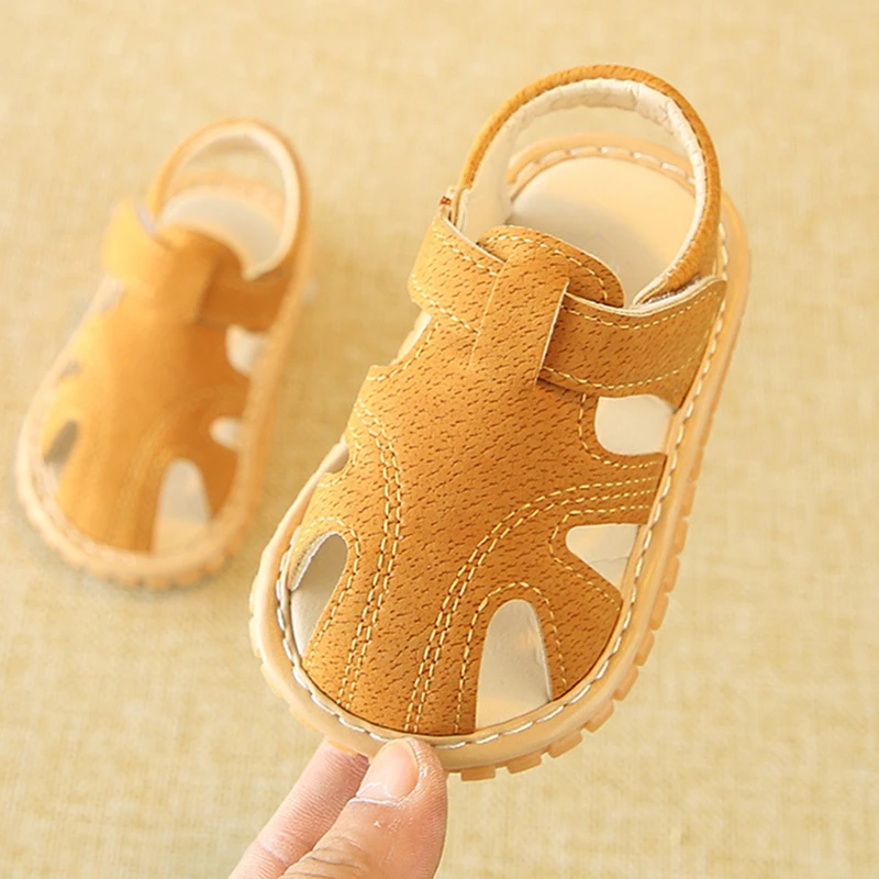 2023 Baby Sandals Toddler Boys First Walkers Newborn Girls First Shoes Indoor Soft Sole Infant Sandals Summer Beach Baby Shoes