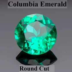 Top Lab Grown Columbia Emerald Hand Cut Round Cut Gemstone for Women Jewelry Rings Earrings Making Selectable AGL Certificate