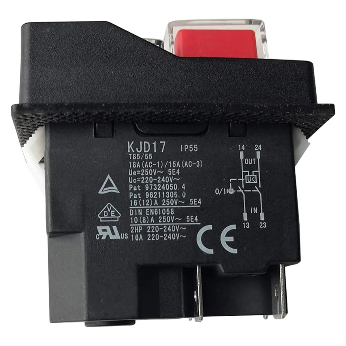 Electromagnetic Switches Pushbutton Switches for Garden Tools KJD17 220V 4 Pin -Terminals