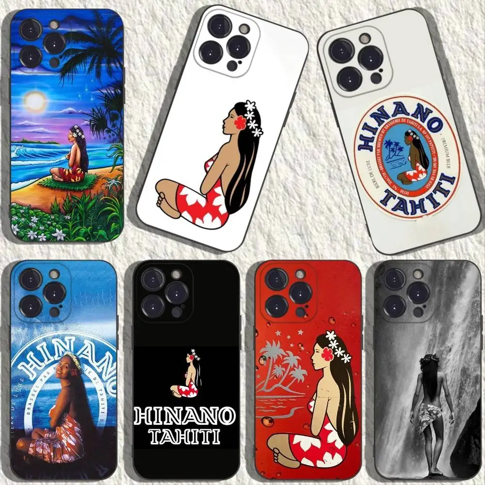 

H-Hinano Tahiti Girl Beach Phone Case For iPhone 17,16,15,14,13,12,11,Plus,Pro Max,XS,X,XR,SE,Mini,8,7,Soft Silicone Black Cover