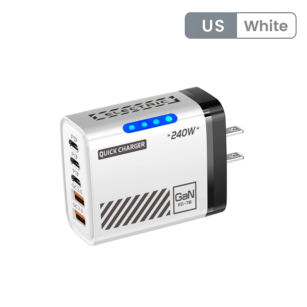 5-poorts snellader Type C Quick Charge 3.0 USB C wandladeradapter voor iPhone 17 Pro Samsung Xiaomi mi PD USB snel opladen