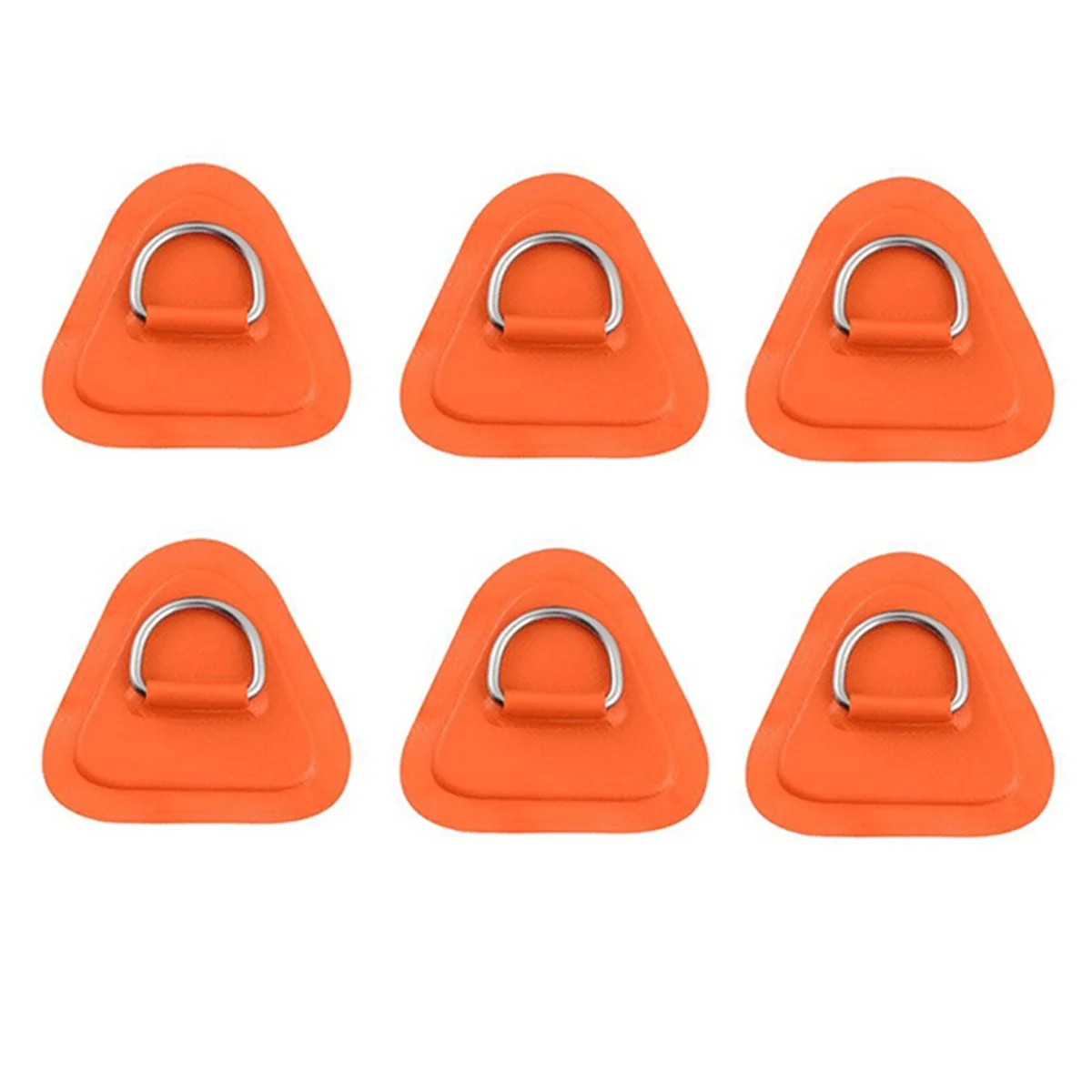 6PCS D-Ring Patch for Inflatable Boat Kayak Dinghy SUP, D-Ring PVC Patch Stand-Up Paddleboard Canoe Rafting Orange