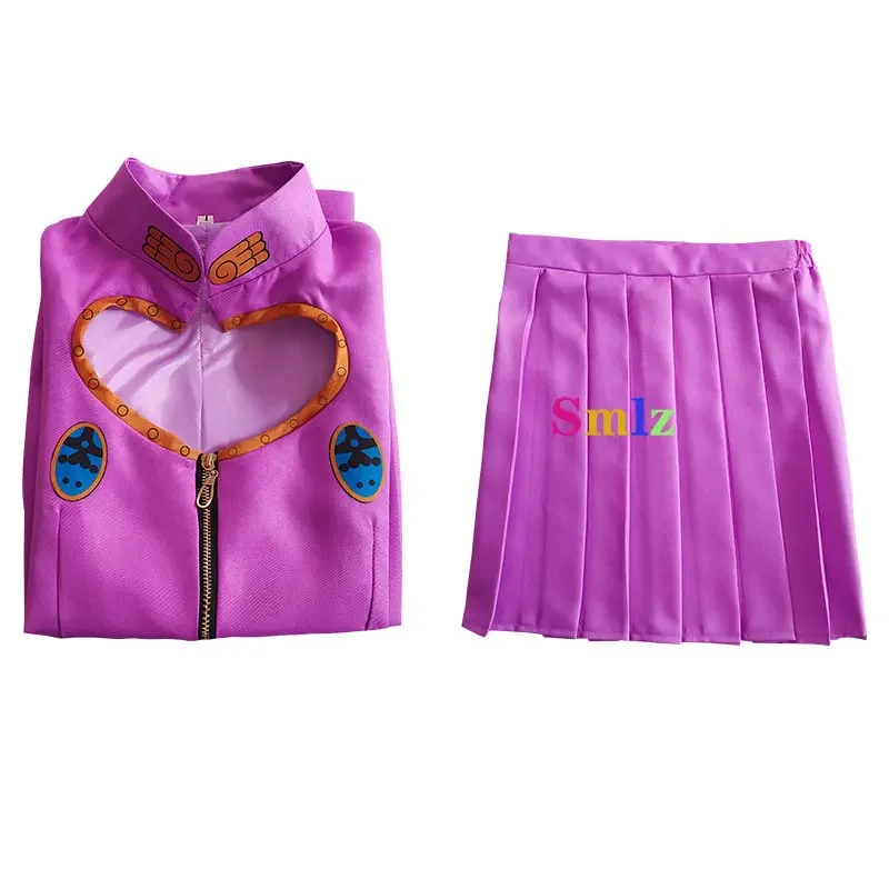 Bizarre Adventure Cosplay Anime JoJo's Costume Outfits Day Giovanna Cosplay Purple Love Top Skirt Set