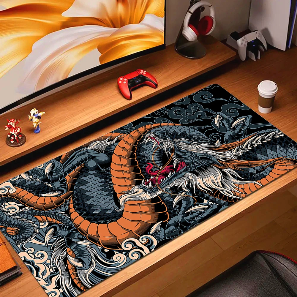 Black White Dragon Mouse Pads Table Mats Pc Computer Mousepad Company Big Color Mouse Mat 100x50 Decoration Room Large Gamer mat