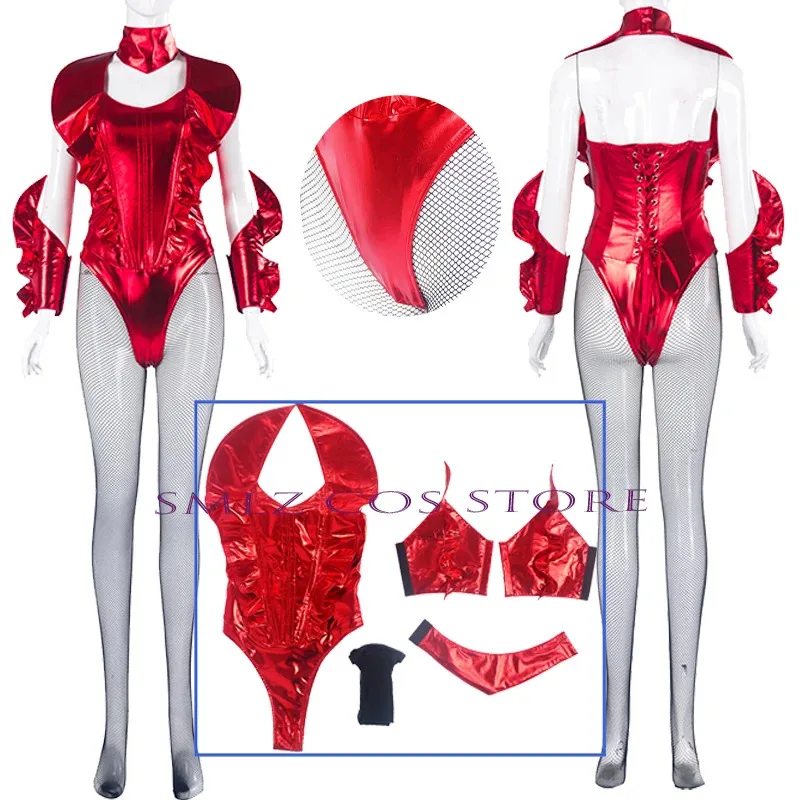 

Anime Skye Riley Cospaly Costume Sexy Woman Sing Song Red Jumpsuit Outfits Halloween Party Suit for Women