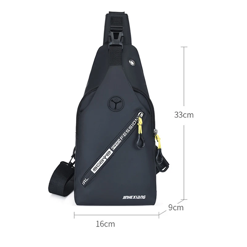 Herren Brusttasche Mode lässig Schulter Rucksack Schlinge Umhängetasche Reisetasche USB Port Oxford Stoff Outdoor-Rucksack