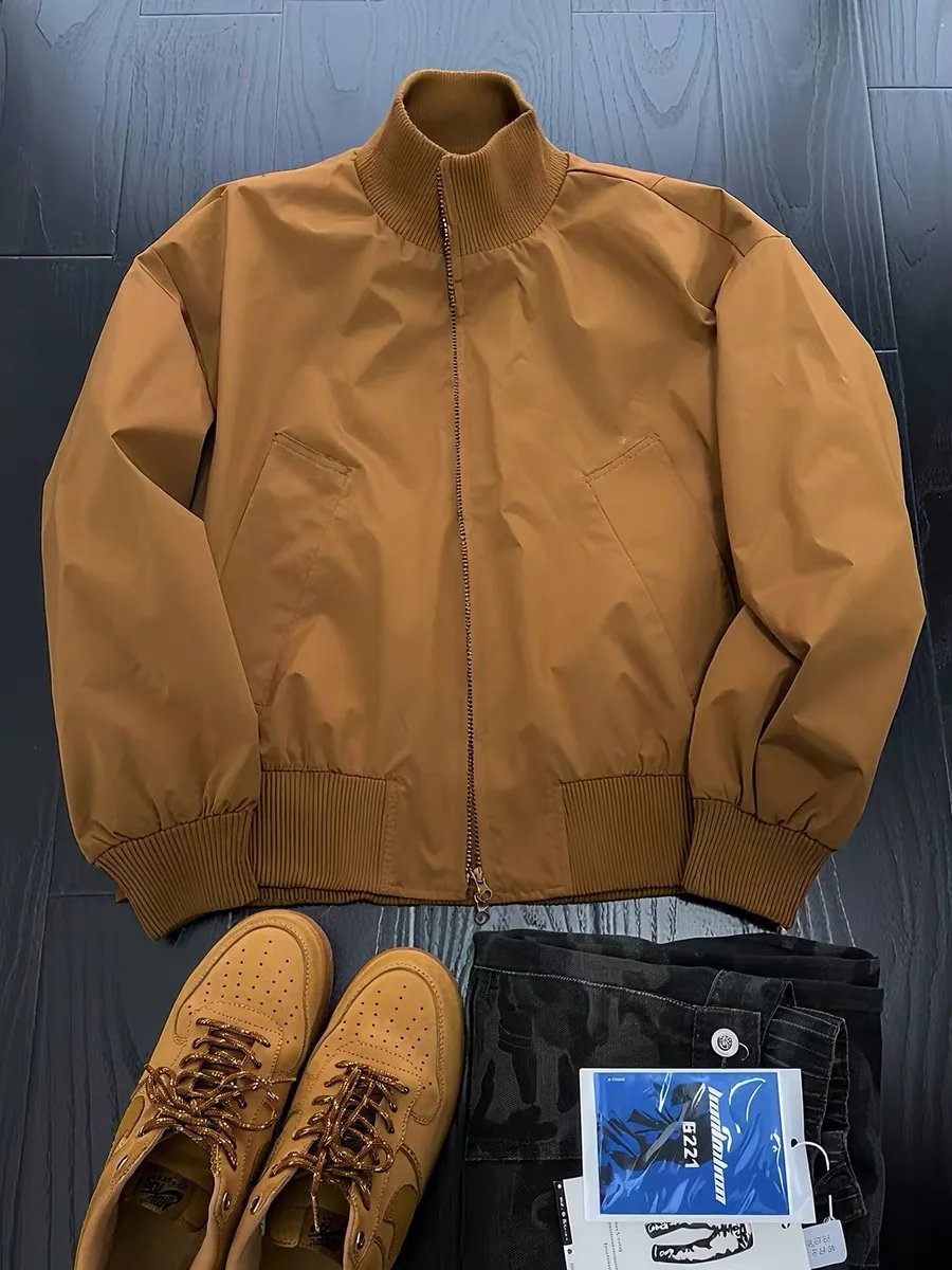 

American Sle Bomber Flight Jaet Cotton Coat Men's ort Thi Warm Not Puffy Outerwear Loose Fit Polyester Fabric