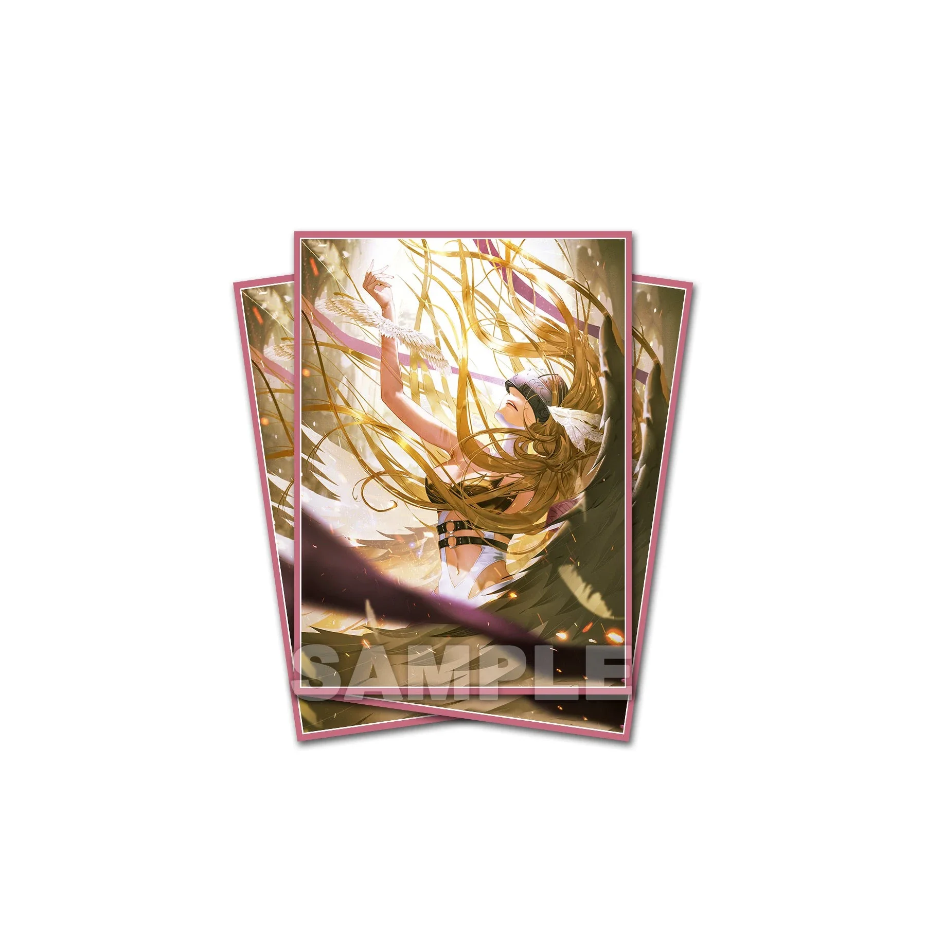Funda protectora para tarjetas de Digimon Adventure Angewomon LOOGAMON, juego de colección de Anime PTCG, juguetes de regalo, 60 unidades por juego