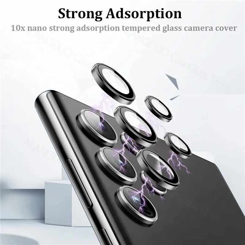 Brand New Camera Protector Tempered Glass Cover For Samsung Galaxy S22 Ultra Camera Lens Film Case Black Silver