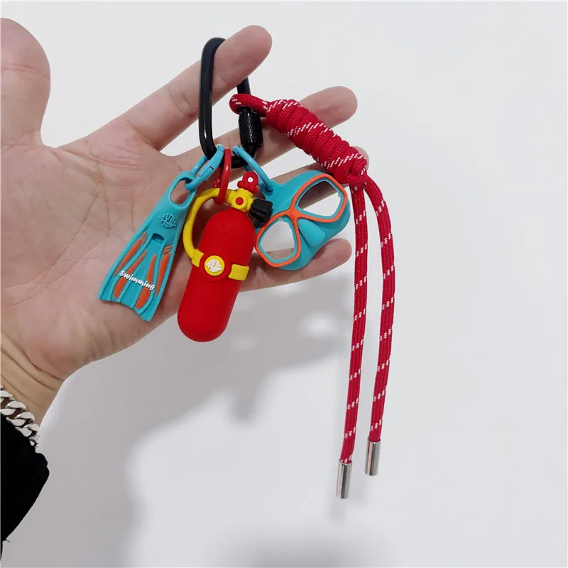 Fashion Sports Keychain Set Scubas Diving Fin Keychain Multipurpose Diving Keychain Hangings Accessory for Keys and Backpacks