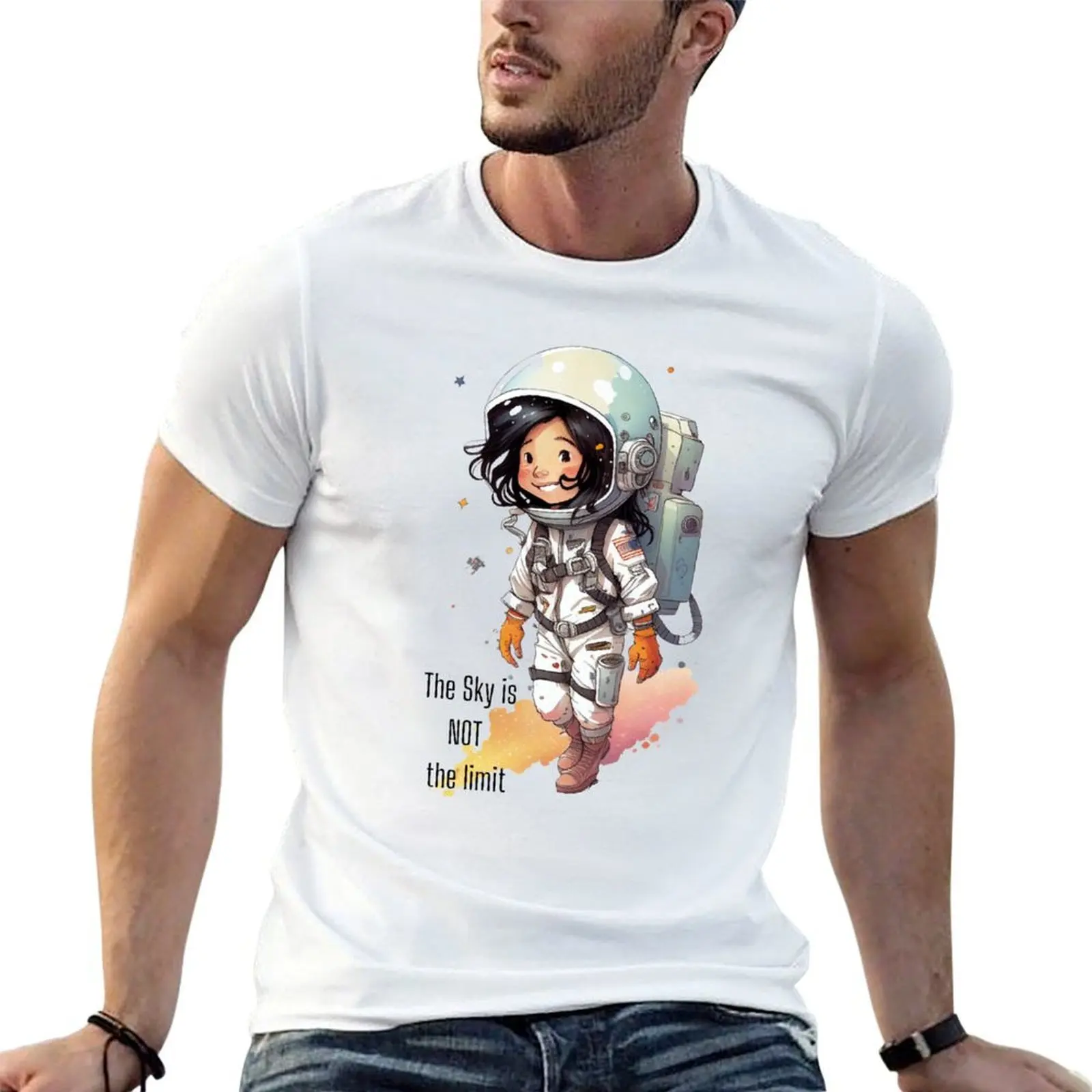 

Girl Astronaut T-Shirt man t shirt luxury t shirts for man cotton t shirt for man 100 percent cotton T-shirt