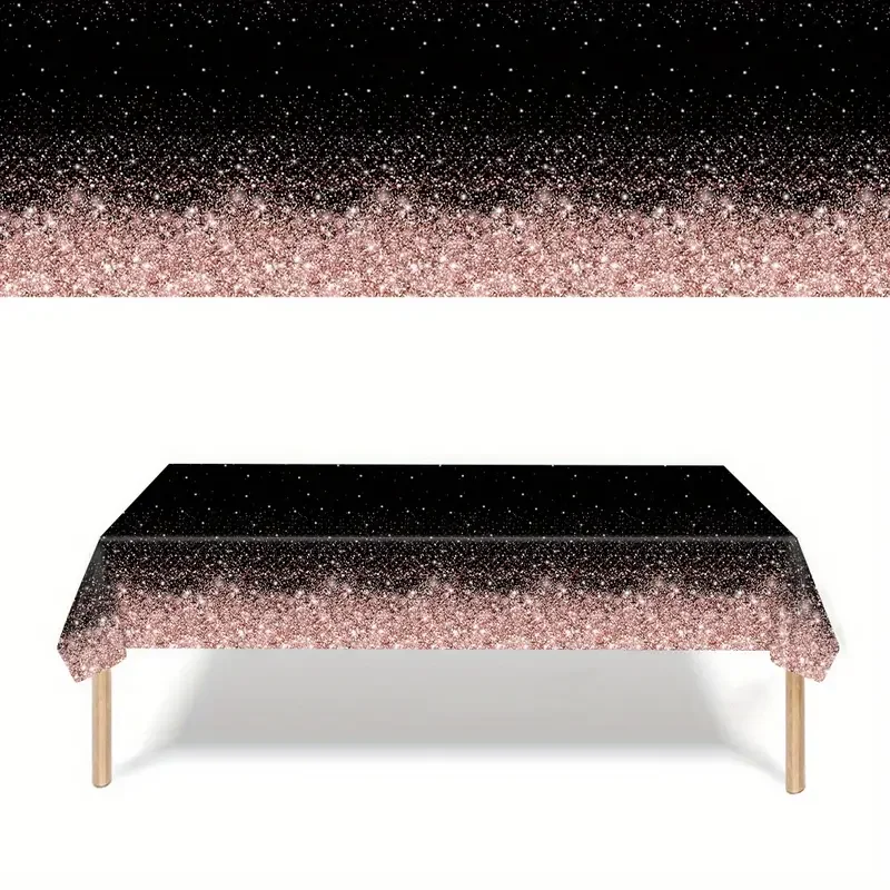 Tablecloth Decoration Party Supplies Black gold Pink Disposable Birthday Wedding Golden Rose Gold Silver Banquet Tablecloth